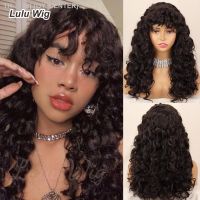 23 Inch Brown Curly Wig with Bangs Long Vintage Hairstyle with Curly Fringe Synthetic Wig for Women Daily Use Party [ Hot sell ] TOY CENTER