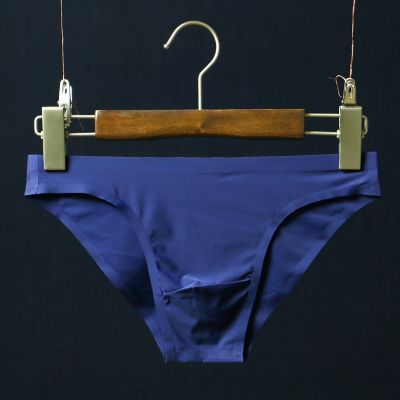 【CW】 One-piece Soft Men  39;s Thin Underpants Low Waist Silk Briefs Seamless