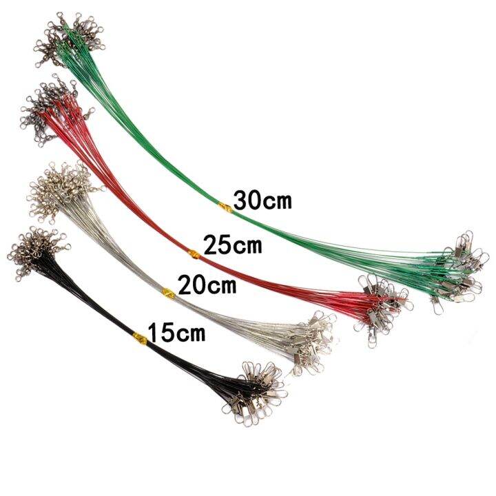 ขาย-เอ็นตกปลาสายลีดเดอร์โลหะที่ไม่มีสนิมหนักกันสนิมพร้อมห่วงหมุนกลิ้งเชื่อมต่ออุปกรณ์ป้องกันการกัด-pesca