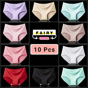 10Pcs/Set Women Seamless Panties Underwear Plus Size Comfortable Ice Silk  Panty
