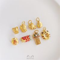 Gold zodiac five tigers separated by beads Lion Tiger head pendant DIY braided rope bracelet fish shaped Passepartout accessorie 【hot】qju686