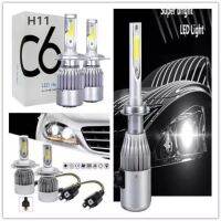 อะไหล่รถ ของแต่งรถ รถยนต์ อุปกรณ์แต่งรถ หลอดไฟหน้ารถ LED C6 ขั้ว H4 H11 ความสว่าง 6000K ระบบ Lighting Focus ( 1 คู่ ) คุณภาพดี ราคาส่ง