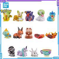 【CW】Bandai Original Pokemon Eevee Pikachu Figure Garchomp Gardevoir Gyarados Nickit Greedent Models Cute Room Decor Kawali Doll Toy