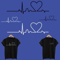 【YF】☑◈❐  Heartbeat Fashion Stickers Application Of Iron Transfers Clothing Thermoadhesive Fusible