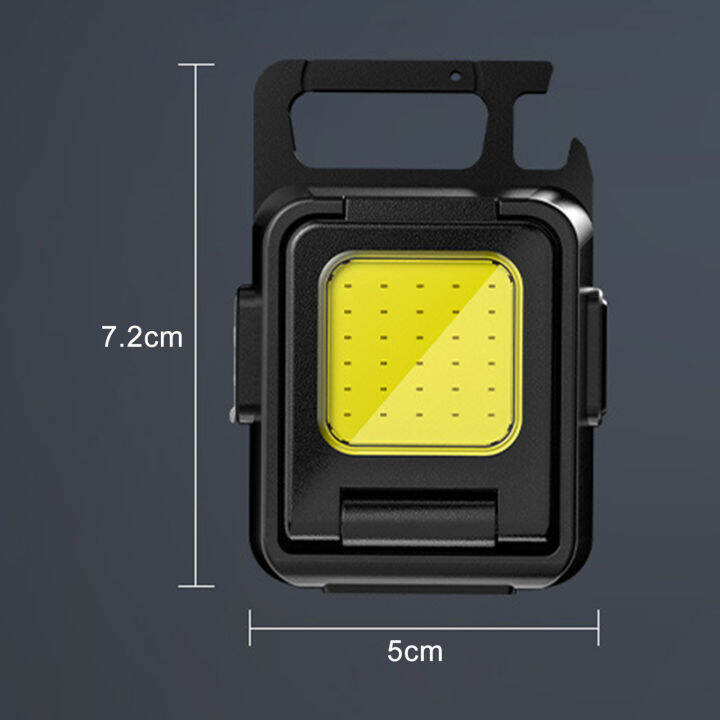 พวงกุญแจแอลอีดีขนาดเล็กพกพาได้ที่เปิดขวดอเนกประสงค์โคมไฟแม่เหล็กคู่ชาร์จซ้ำได้ไฟทำงานฉุกเฉิน1000ลูเมนสำหรับกลางแจ้งตั้งแคมป์กลางคืนตกปลาสุนัขเดินขนาดเล็กและกะทัดรัด