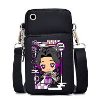 Demon Slayer Anime Mobile Phone Bag for Samsung/iPhone Case Wallet Kochou Shinobu Tanjirou Purse Shoulder Bag Women Phone Pouch