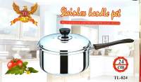 STAINLESS HANDLE POT TL-824 หม้อต้มอุ่นอาหารมีฝาปิด พร้อมหุจับ TAILONG   ขนาด 24 cm หูจับพลาสติกยาว 18 cm รุ่น TL-824