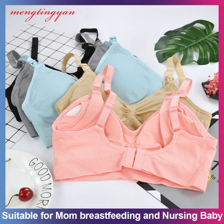 Breast Feeding Bra Antidroop and Gather Without Underwire Front Open