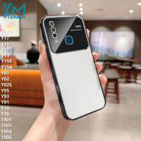 YiaMia เคสโทรศัพท์แฟชั่นสำหรับ Y11 VIVO Y17 Y15 Y12 Y36 Y15S Y15A Y01 Y02 Y02S Y95 Y93 Y91 1902 1904 Y16ฟิล์มกล้องกันฝุ่นชุบด้วยไฟฟ้าสุดหรูหน้าต่างขนาดใหญ่ฝาครอบโทรศัพท์เนื้อนิ่ม TPU