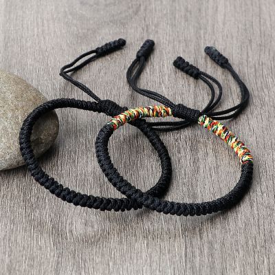 2Pcs/Set Tibetan Buddhist Braided Bracelets For Women Men Red Rope Lucky Bangles Adjustable Bracelet Jewelry Friendship Gifts