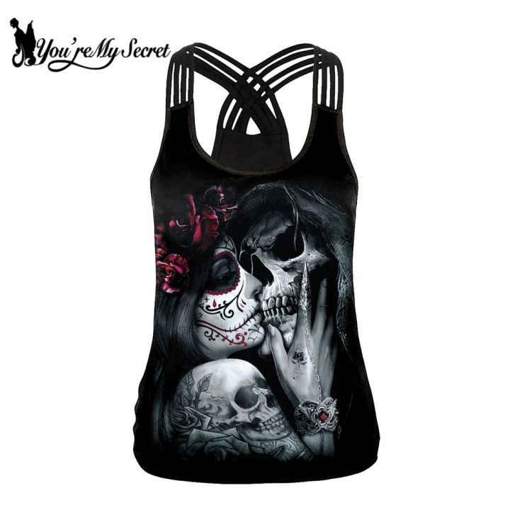 cos-imitation-you-39-re-my-secret-2021-summer-skull-girl-digital-printed-women-39-s-tank-tops-fantastic-gothic-style-sling-top-sexy-backless-vest