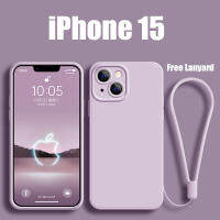 เคสซิลิโคนสำหรับ IPhone 15 14 Plus 11 12 13 Pro Max ของแท้ขอบตรงพร้อมเคสโทรศัพท์เคสโทรศัพท์มีสายคล้องอุปกรณ์ป้องกันเลนส์สำหรับ IPhone X XR XR Max 7 8 Plus I23-1