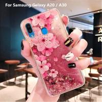 น้ำสำหรับSamsung A20 / Samsung A30เคสโทรศัพท์ทรายดูดเคลื่อนที่GlitterกากเพชรPC + TPU SoftสำหรับSamsung Galaxy A30 / Samsung A20กรณี