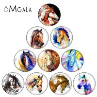 Oil Paintings Horse Art Patterns 10mm/12mm/14mm/16mm/18mm/20mm/25mm Round photo glass cabochon demo flat back Making findings Drawing Painting Supplie