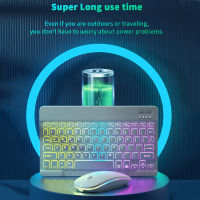 Hot Keyboard สำหรับแท็บเล็ต Android IOS Windows Wireless Mouse Keyboard Bluetooth-Compatible Rainbow Backlit Keyboard สำหรับ Phone