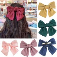 Big Hair Bow Ties Hair Clips Satin Two Layer Butterfly Bow For Women Bowknot Hairpins Trendy Girls Hair Accessories Barrettes Hair Accessories