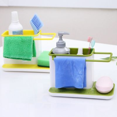 Kitchen Sponge Drainage Rack Multi-function Dishes From The Drain Slot Storage Rack Tableware Towel Racks Kitchen Cleaning
