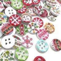 100 pcs 15mm Christmas Wood Flatback/Buttons Scrapbook embellishment craft WB424 Haberdashery