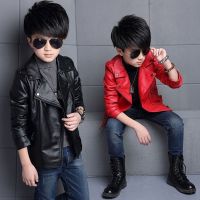 Boys Leather Jacket Outerwear Kids Girls Coats Casual Black Solid Coat