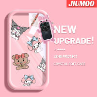 เคส JIUMOO สำหรับ Xiaomi Redmi Note 9 Redmi เคส10X ตัวการ์ตูนหมีน้อยน่ารักและกระต่ายน้อยกรอบเคสใส่ Tpu น่ารักเคสกันกระแทกกล้อง