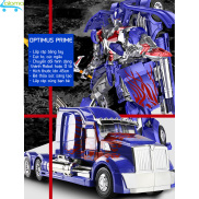 Robot biến hình ôtô Transformer mẫu Optimus Prime 12D cao 45cm lắp ráp
