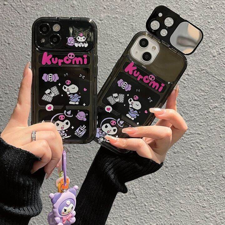 เคสโทรศัพท์มือถือ-ซิลิโคนนิ่ม-กันกระแทก-ลายการ์ตูนคุโรมิน่ารัก-แบบสร้างสรรค์-สําหรับ-iphone-12-13-14-max-xr-7-8-x-xs