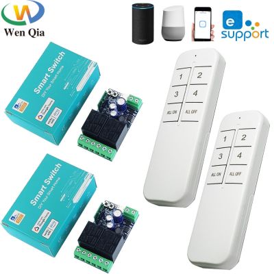 ☂⊙◆ Ewelink Switch WiFi RF Remote Control Switch DC 7V 12V 24V 48V 2CH Timing Relay Receiver for Garage/Motor/Lightwork with Alexa