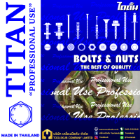 TITAN “PROFESSIONNAL USE” MADE IN THAILAND RP-4840 หัวน็อตติดจาน-รุ้ง 1/4" #20 (20ตัวใน1ห่อ)