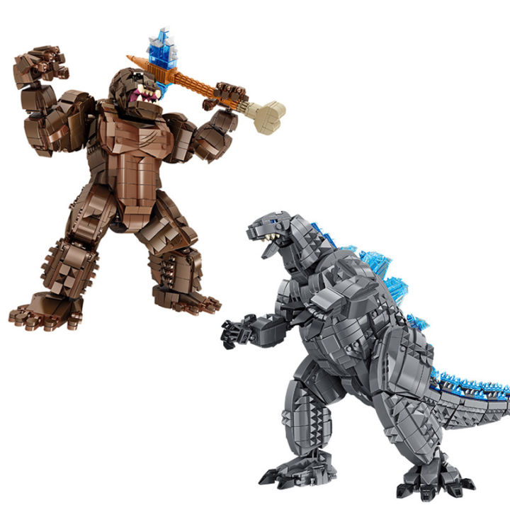 godzilla-vs-kingkong-building-blocks-โมเดลภาพยนตร์อะนิเมะบล็อกเครื่องจักรมอนสเตอร์-godzilla-vs-kong