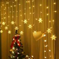 Christmas Decoration Curtain Snowflake LED String lights Flashing Lights Waterproof Holiday Party Connectable Wave Fairy Light