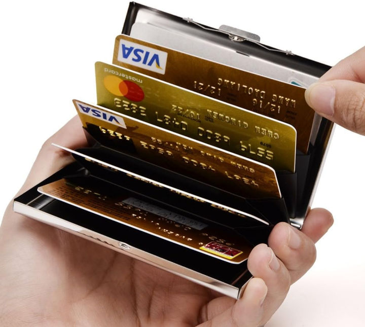 eastnights-rfid-credit-card-holder-metal-credit-card-case-wallet-business-card-holder-for-women-men-pink