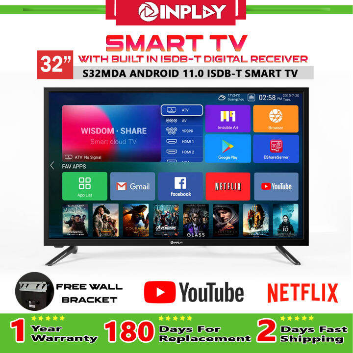 Inplay 32 inch SMART TV Built in ISDBT Digital Receiver With Youtube
