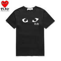 Comme Des Garcons ของแท้เสื้อยืดหัวใจผ้าฝ้ายแขนสั้นบริสุทธิ์สำหรับผู้ชายเสื้อยืดสตรีนิ่มแฟชั่นหลวมๆเสื้อผ้าผู้หญิงสำหรับผู้ชาย