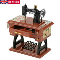 Vintage Music Box Mini Sewing Machine Style Birthday Gift Table Decor Desk Decor Music Box Mechanical Table Decor