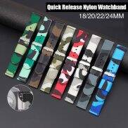 Dây Đeo Nylon Rằn Ri 18 20 22 24Mm Dây Đeo Đồng Hồ Thay Thế Thể Thao Quân