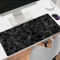 สีดำและสีขาว Contour เส้น Mousepad เครื่องเกม XL ขนาดใหญ่ HD Mousepad XXL Table Pad แผ่นรองเมาส์ Office ยางธรรมชาติพรมกันลื่น August