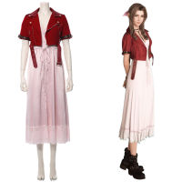 Final Fantasy VII คอสเพลย์ Remakes Aerith Ginsborough คอสเพลย์เครื่องแต่งกายสีชมพูชุดฮาโลวีน Carnival เครื่องแต่งกาย