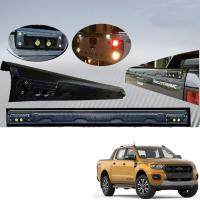 ขอบกันรอยฝาท้าย ครอบขอบกันรอยท้าย  ไฟถอย LED รุ่น ฟอร์ด FORD RANGER เรนเจอร์ ไวแทรค T6 ปี 2012+ สีดำด้าน ไฟถอย แอลอีดี สำหรับ 1 ชุด