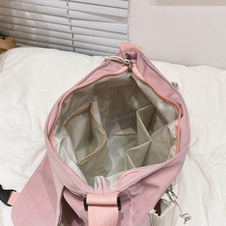 koreafashionshop-kr1637-d3กระเป๋าสะพายข้าง-ผ้าในล่อน-ใบใหญ่-ไม่มีตุ๊กตาแถม