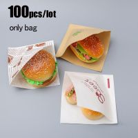 100Pcs/lot Kraft Paper Sandwich Wrapping Paper Liners Greaseproof Hamburger Wrapping Paper For Sandwich Bakery Food Gift Bags Gift Wrapping  Bags