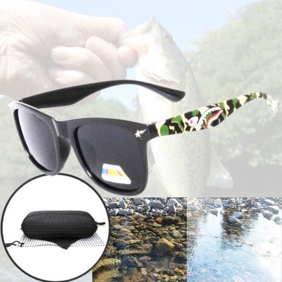 CheappyShop แว่นยิงปลา ลายพราง ป้องกัน UV400 แว่นกันแดด แว่นโพลาไรซ์