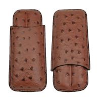 ¤ Genuine leather Cigar Case 2 Tube Cigar Holder Mini Humidor Travel Box Portable Cigar Accessory for Cohiba Cigar