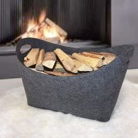 【CC】♈  Felt firewood storage bag fireplace basket box Yuanbao Sundries