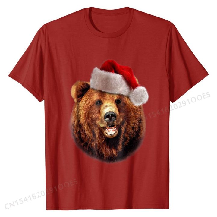 grizzly-in-santa-hat-christmas-t-shirt-cotton-tshirts-for-men-hip-hop-tops-amp-tees-classic-family