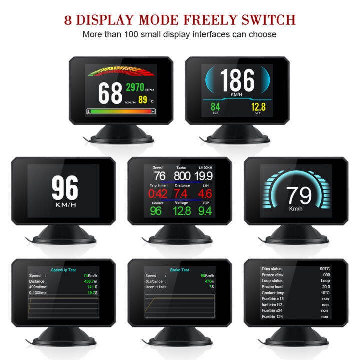 เครื่องวัดความเร็ว-obd2-ccgood-obd-hud-p16ความเร็วในการขึ้นรถดิจิตอลบนคอมพิวเตอร์บอร์ด