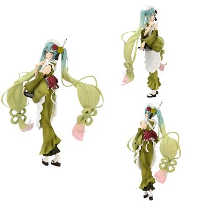 ZZOOI FuRyu Original Virtual Singer Anime Figure VOCALOID Hatsune Miku Matcha Color Long Skirt Action Figure Toys for Kids Gift Model