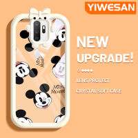 YIWESAN เคสสำหรับ OPPO A5 2020 A9 2020 A11เคส A11x กระแสแฟชั่นแบรนด์ Mickey Mouse Softcase น่ารัก Tpu ใสกรอบสีเคสกันกระแทกกล้อง