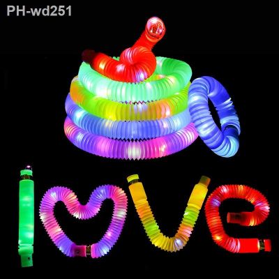 Colorful Plastic Luminous Pop Tube LED Light Fidget Sensory Toys for Adults Child Ati-stress Reliever Special Needs Adhd Autism