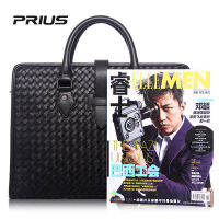 Brand mens handbags cowhide mens bags business briefcases woven mens shoulder messenger bags