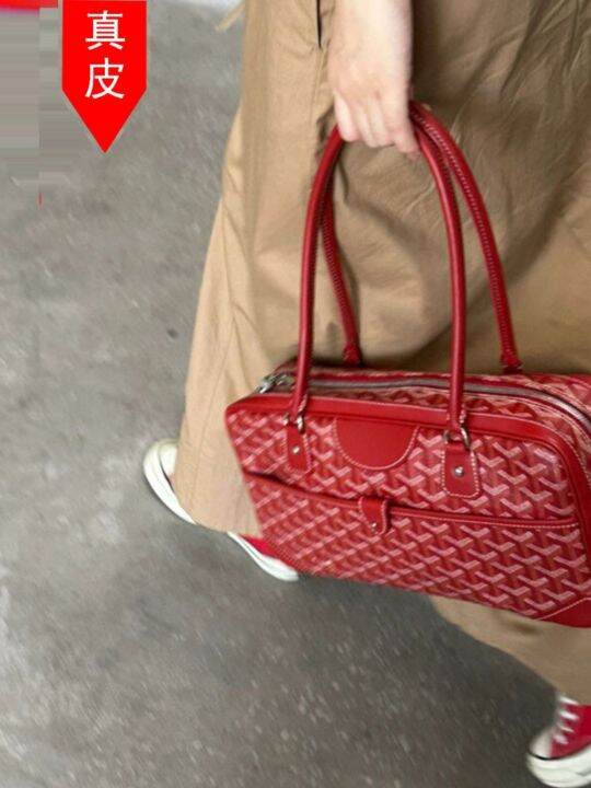 GOYARD Hong Kong red bag ladies 2023 new wedding bag women's highend bowling hand shoulder bag